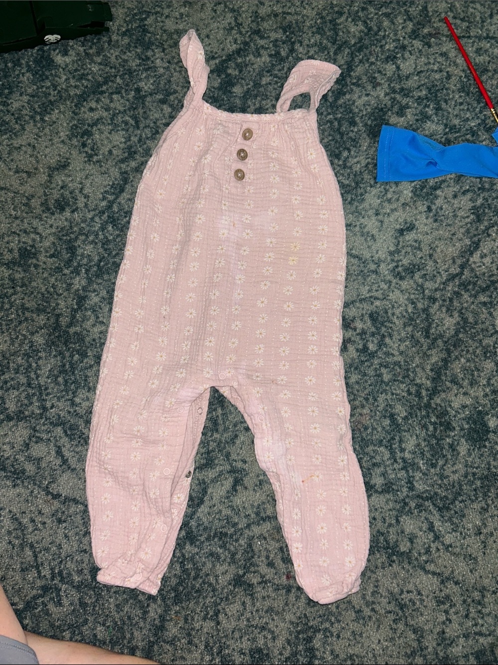 Soft Pink Floral Textured Baby One-Piece Bodysuit